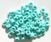 100 3x7mm Rough Cut Chalk Light Green Glass Spacer Beads